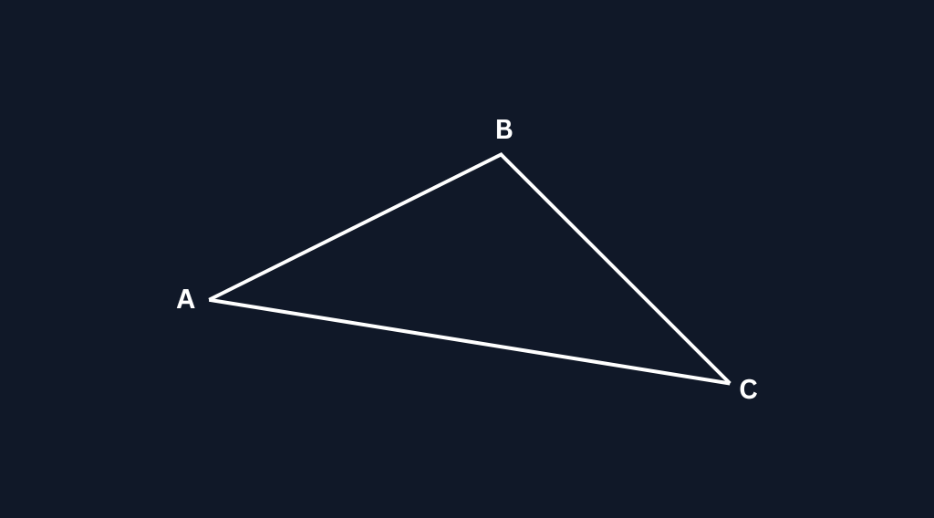 Triangle with points A, B and C